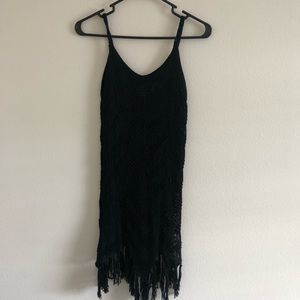 Fashion nova wide knit black bikini coverup